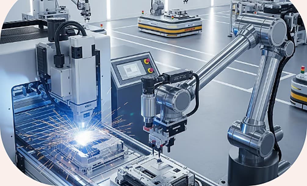 Automated laser joining cell at work